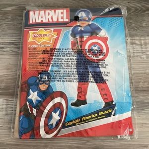 Marvel Captain America Muscle Halloween Costume Toddler Boys 2T